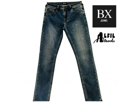 Vaquero BX JEANS 1540 Azul Neutro Pantalón Denim desgastado suave para hombre