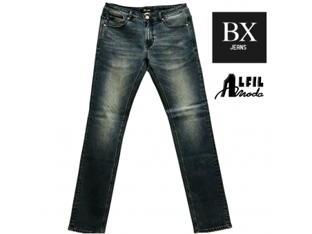 Vaquero BX JEANS 1837 Azul Carbón Pantalón Denim desgastado suave para hombre